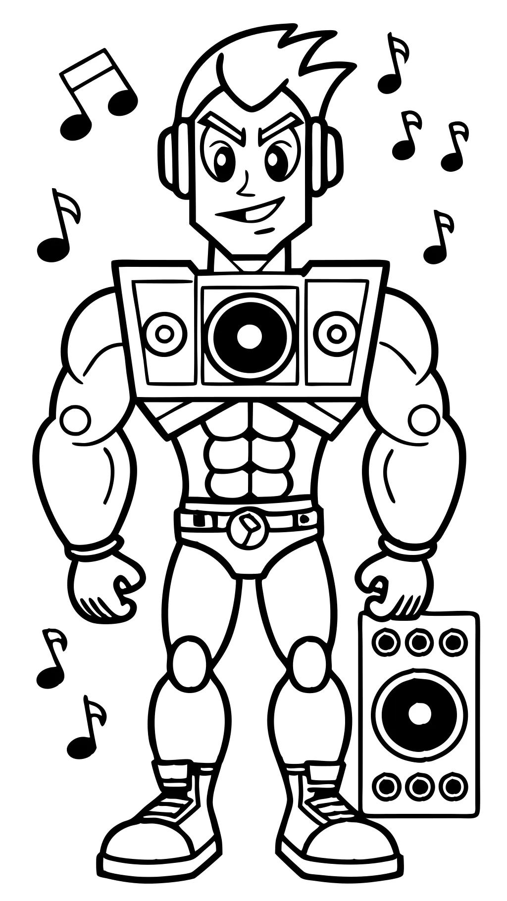 upgraded titan speaker man coloring page printable